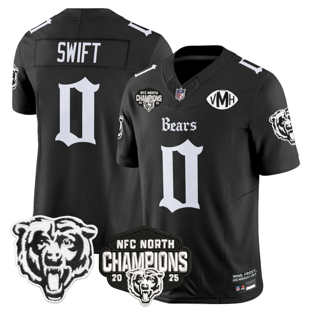 CHI 'Gothic Midway Legacy' NFC North Champions Patch Vapor Limited Jersey - Stitched