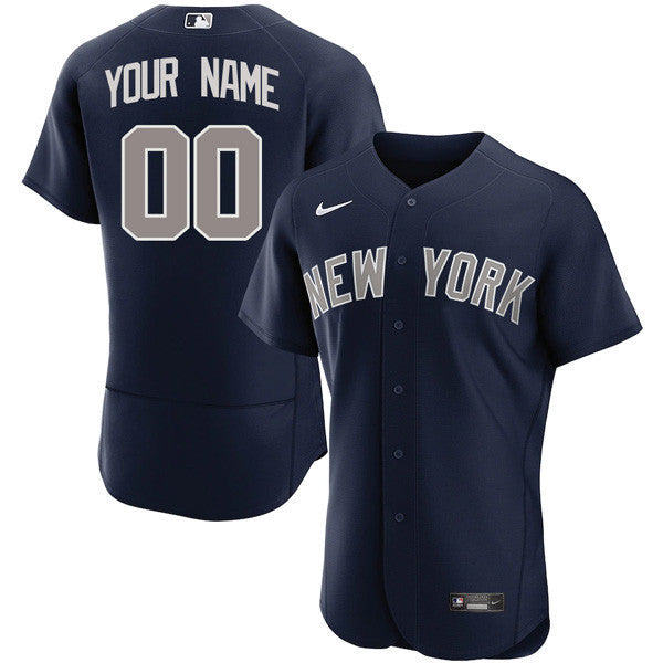 New York Yankees Custom Name And Number Navy Jersey - All Stitched
