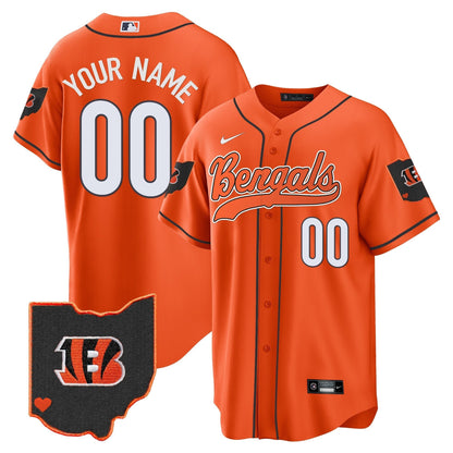Bengals Ohio Patch Baseball Custom Jersey - All Stitched