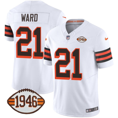 Men's Browns 1946 75th Anniversary Patch Jersey - All Stitched