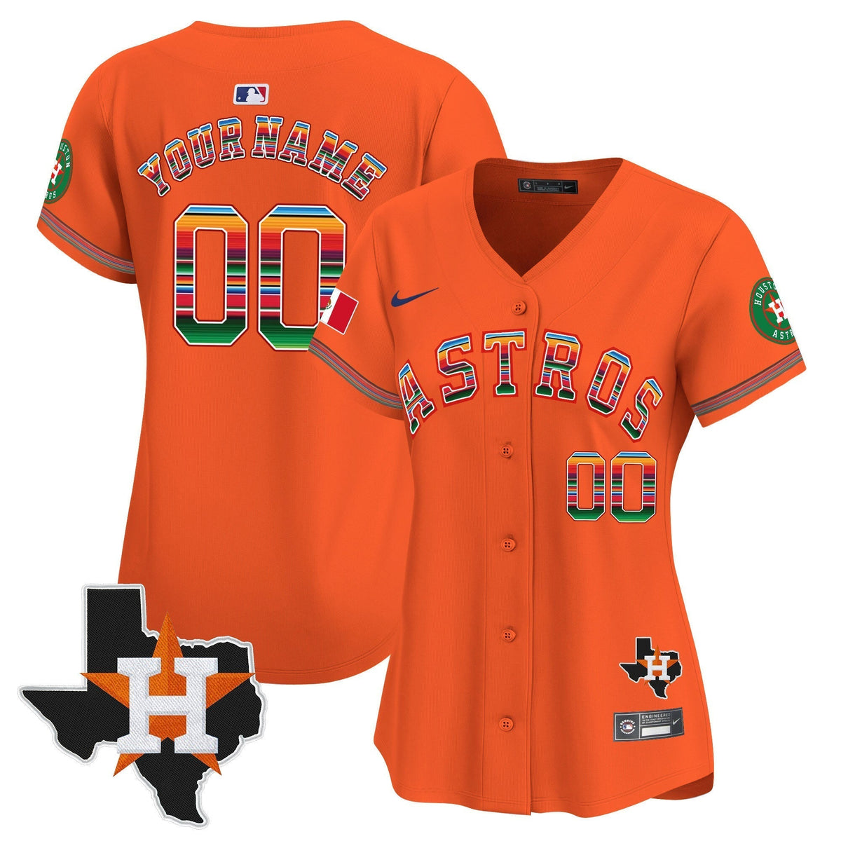 Astros Mexico Texas Patch Vapor Premier Limited Custom Jersey - All Stitched