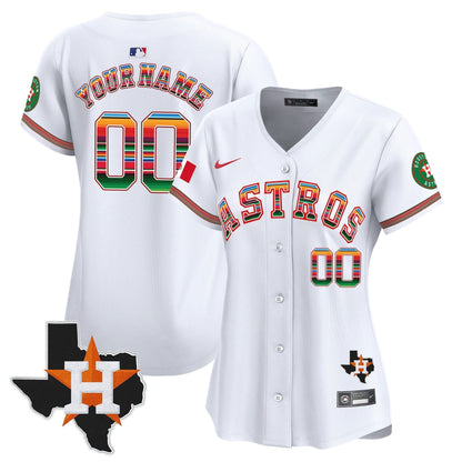 Astros Mexico Texas Patch Vapor Premier Limited Custom Jersey - All Stitched