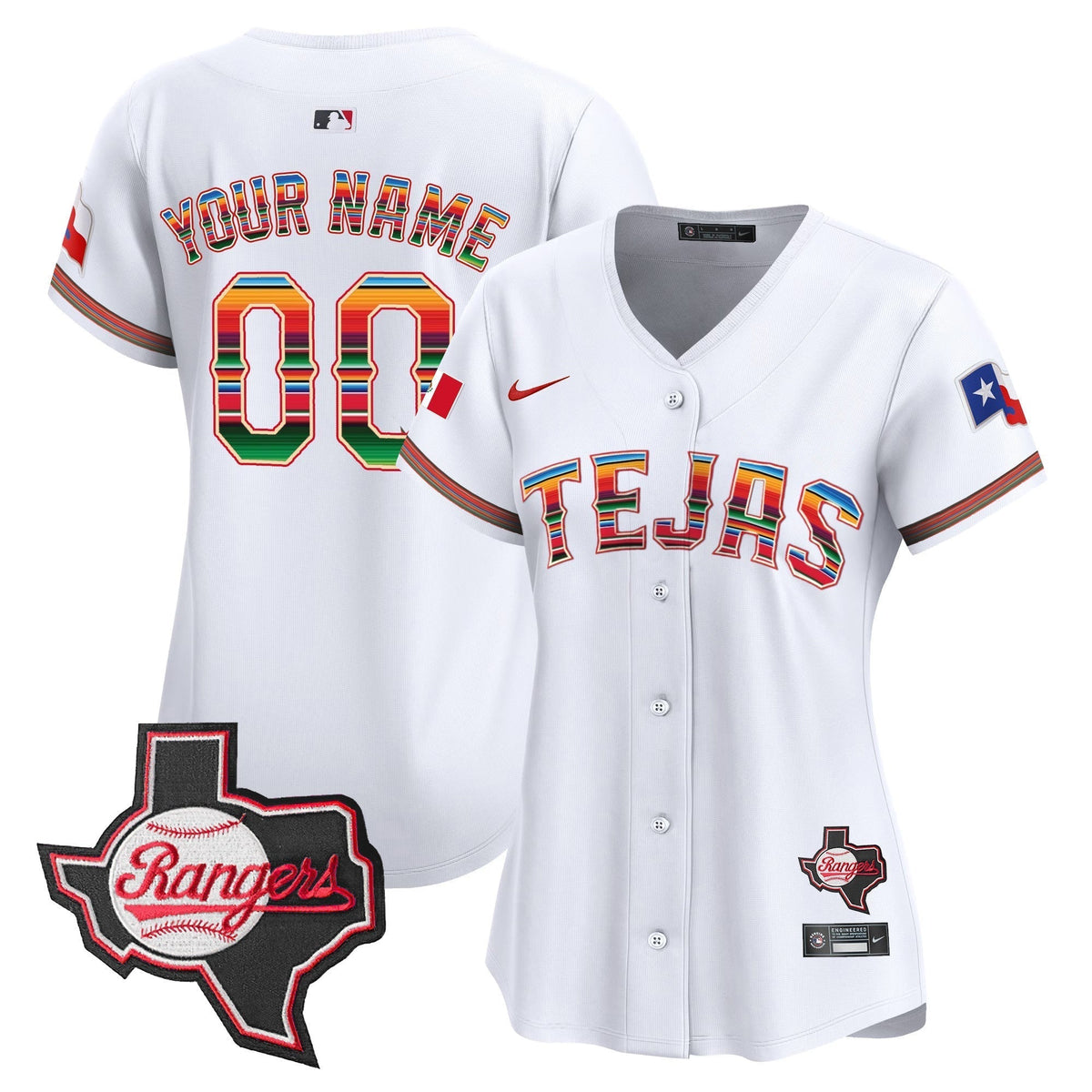 Texas Rangers Mexico Texas Patch Vapor Premier Limited Custom Jersey - All Stitched