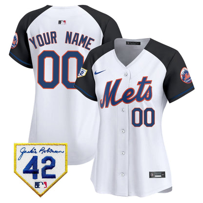 New York Mets 2024 Jackie Robinson Patch Vapor Premier Limited Custom Jersey - All Stitched
