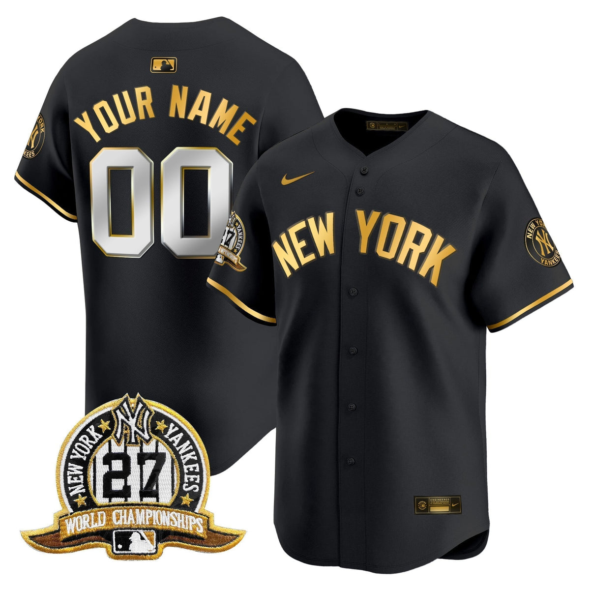 New York Yankees 27 Time Champions Patch Vapor Premier Limited Custom Jersey V2 - All Stitched