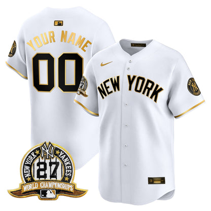 New York Yankees 27 Time Champions Patch Vapor Premier Limited Custom Jersey V2 - All Stitched