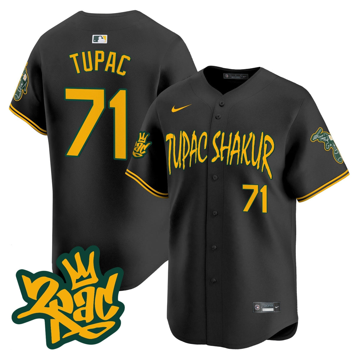 Men's Oakland Athletics Tupac Shakur Vapor Premier Limited Jersey - All Stitched