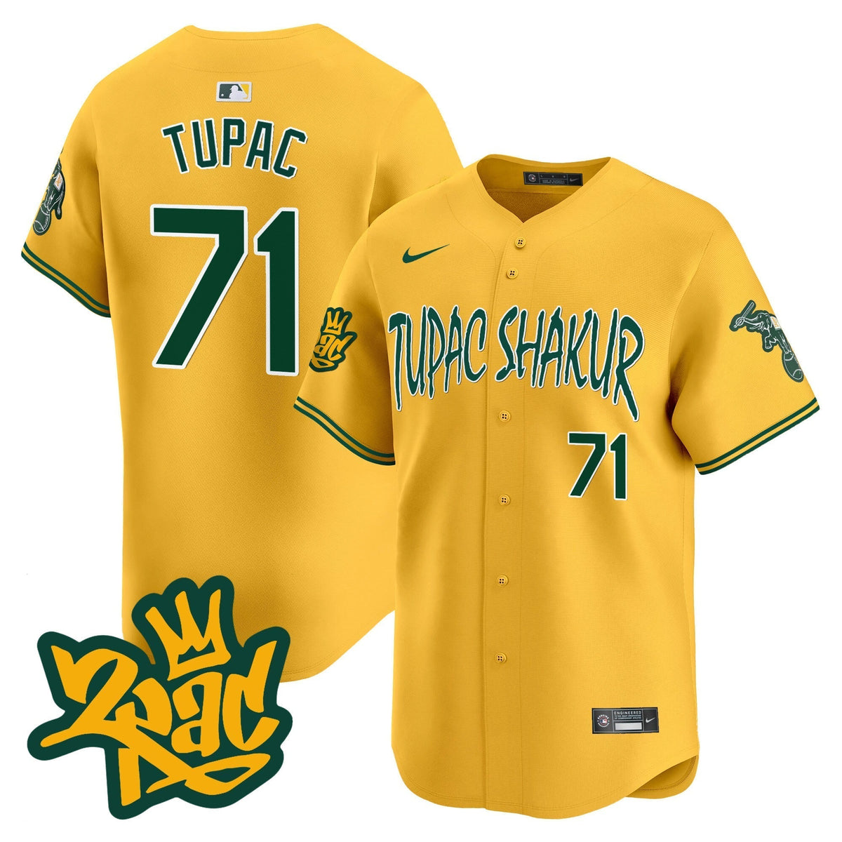 Men's Oakland Athletics Tupac Shakur Vapor Premier Limited Jersey - All Stitched