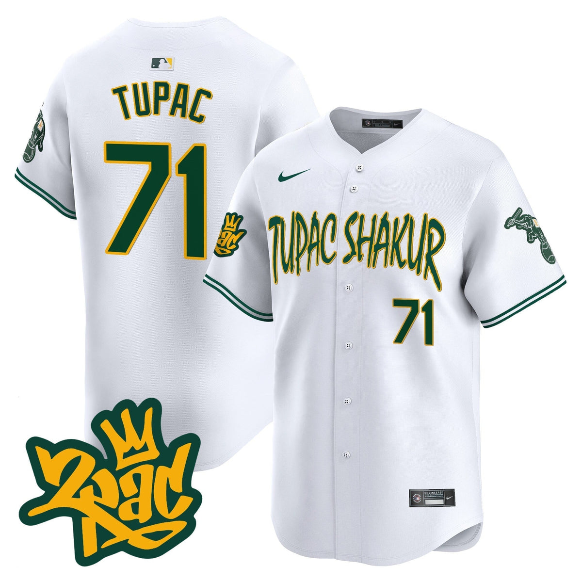 Men's Oakland Athletics Tupac Shakur Vapor Premier Limited Jersey - All Stitched