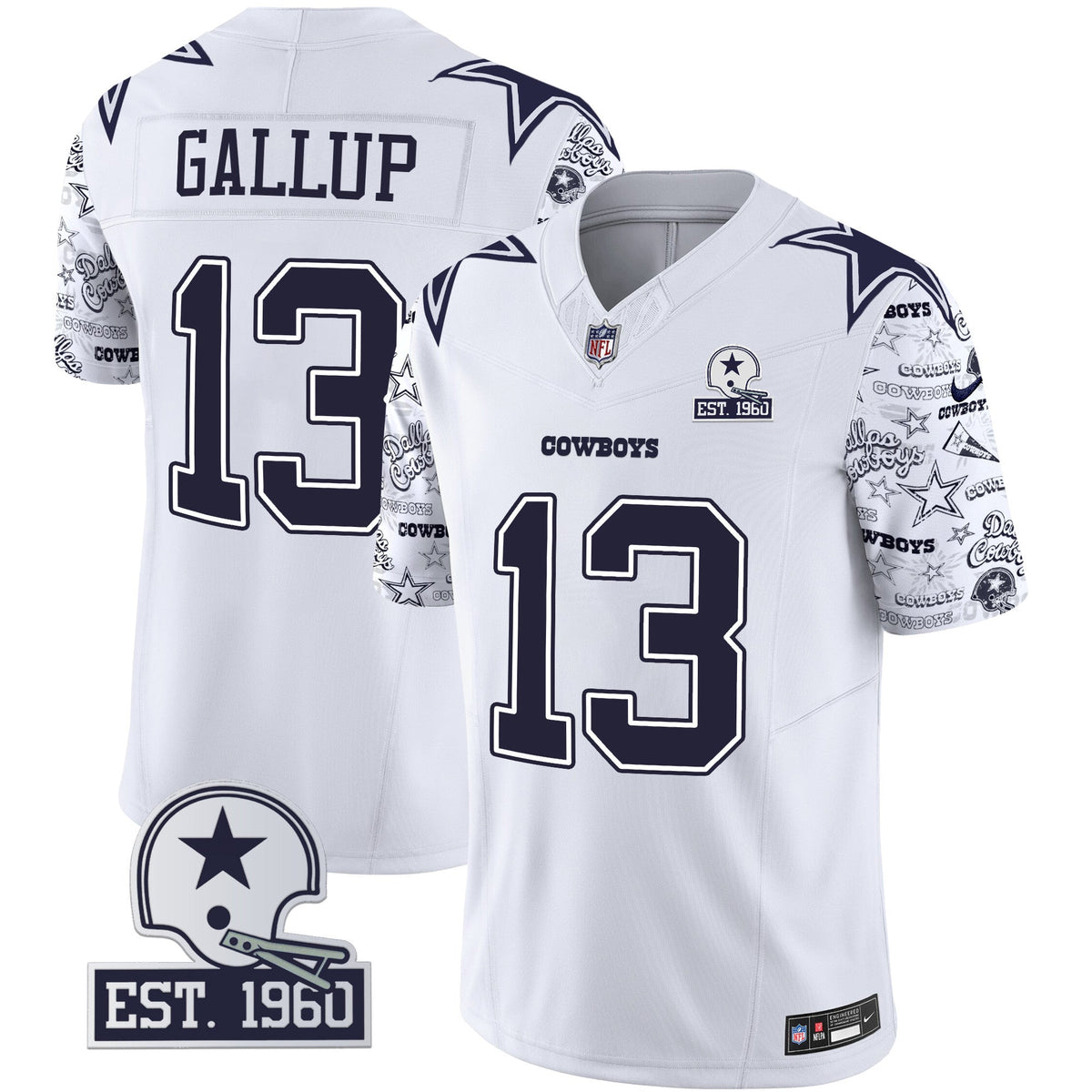 Men's Cowboys Pattern Style Vapor Limited Jersey - All Stitched