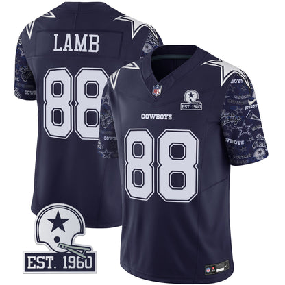 Men's Cowboys Pattern Style Vapor Limited Jersey - All Stitched
