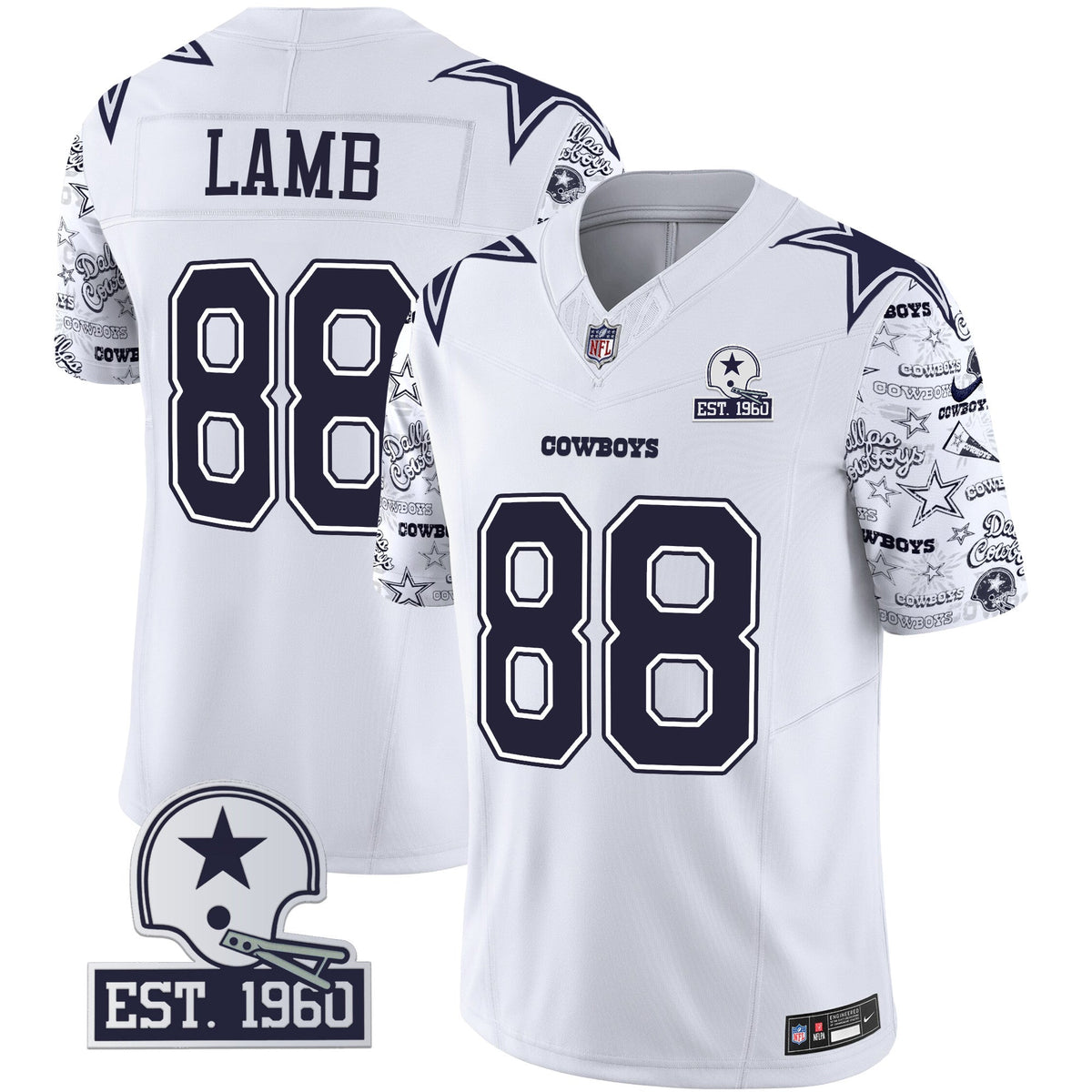 Men's Cowboys Pattern Style Vapor Limited Jersey - All Stitched