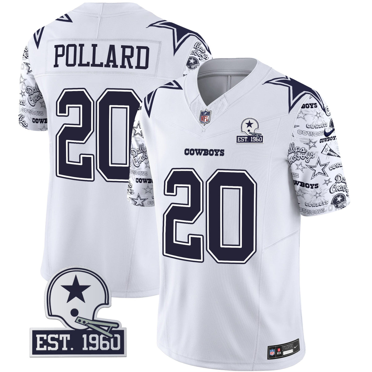 Men's Cowboys Pattern Style Vapor Limited Jersey - All Stitched