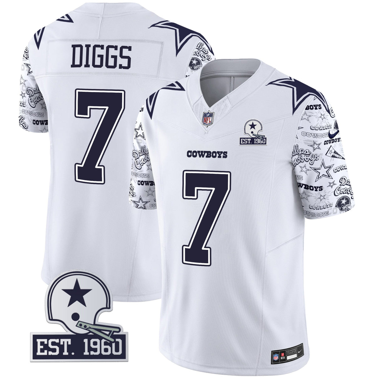 Men's Cowboys Pattern Style Vapor Limited Jersey - All Stitched