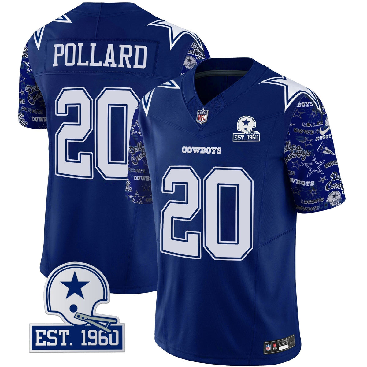 Men's Cowboys Pattern Style Vapor Limited Jersey - All Stitched