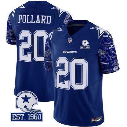 Men's Cowboys Pattern Style Vapor Limited Jersey - All Stitched