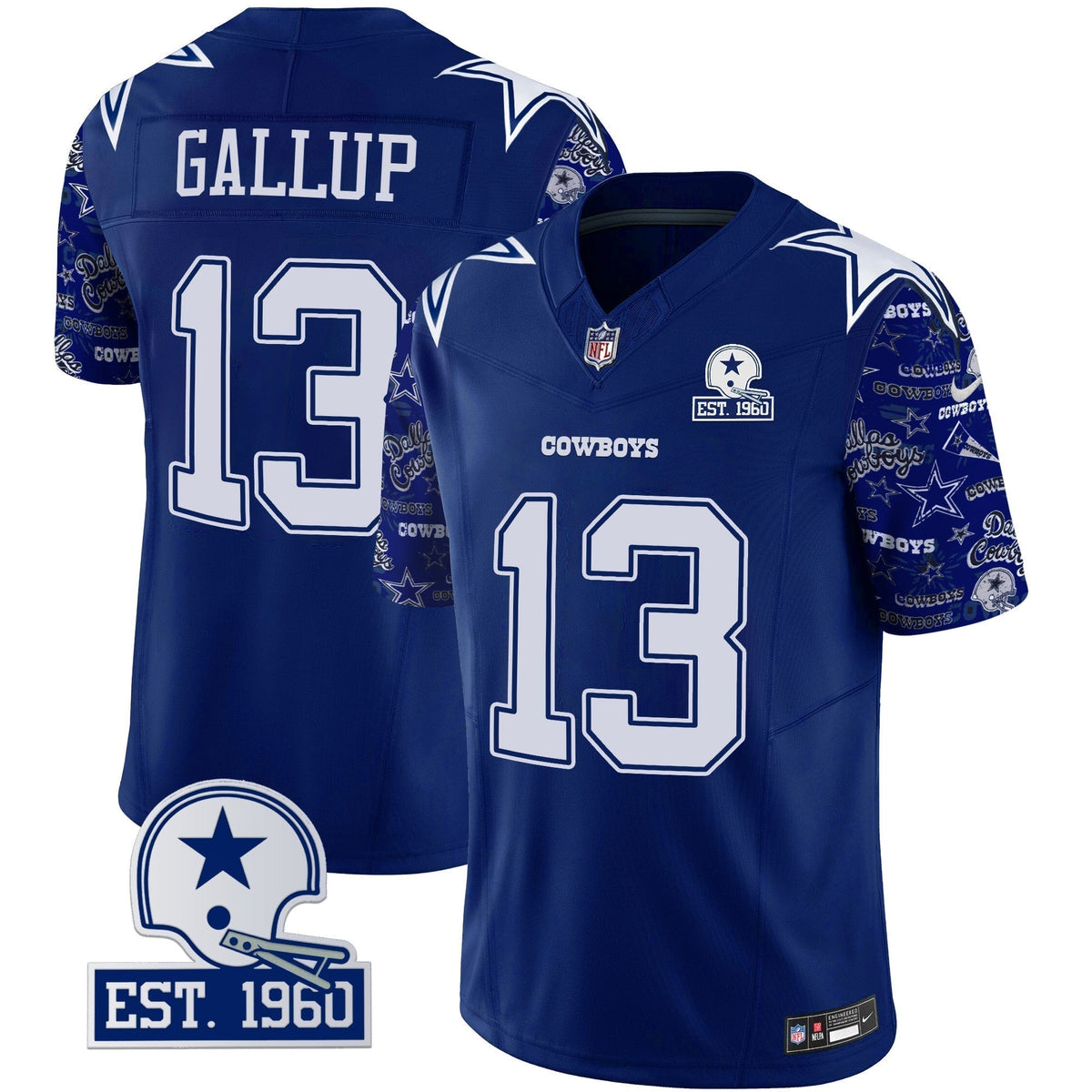 Men's Cowboys Pattern Style Vapor Limited Jersey - All Stitched