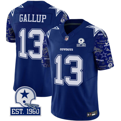 Men's Cowboys Pattern Style Vapor Limited Jersey - All Stitched
