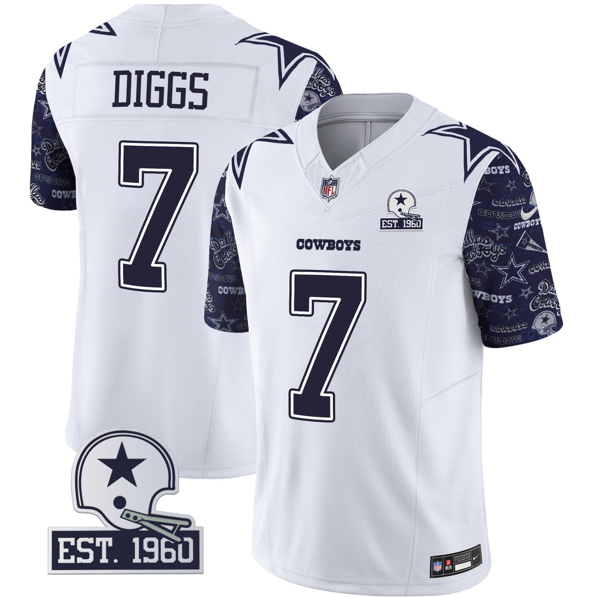 Men's Cowboys Pattern Style Vapor Limited Jersey - All Stitched