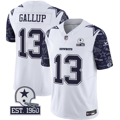 Men's Cowboys Pattern Style Vapor Limited Jersey - All Stitched
