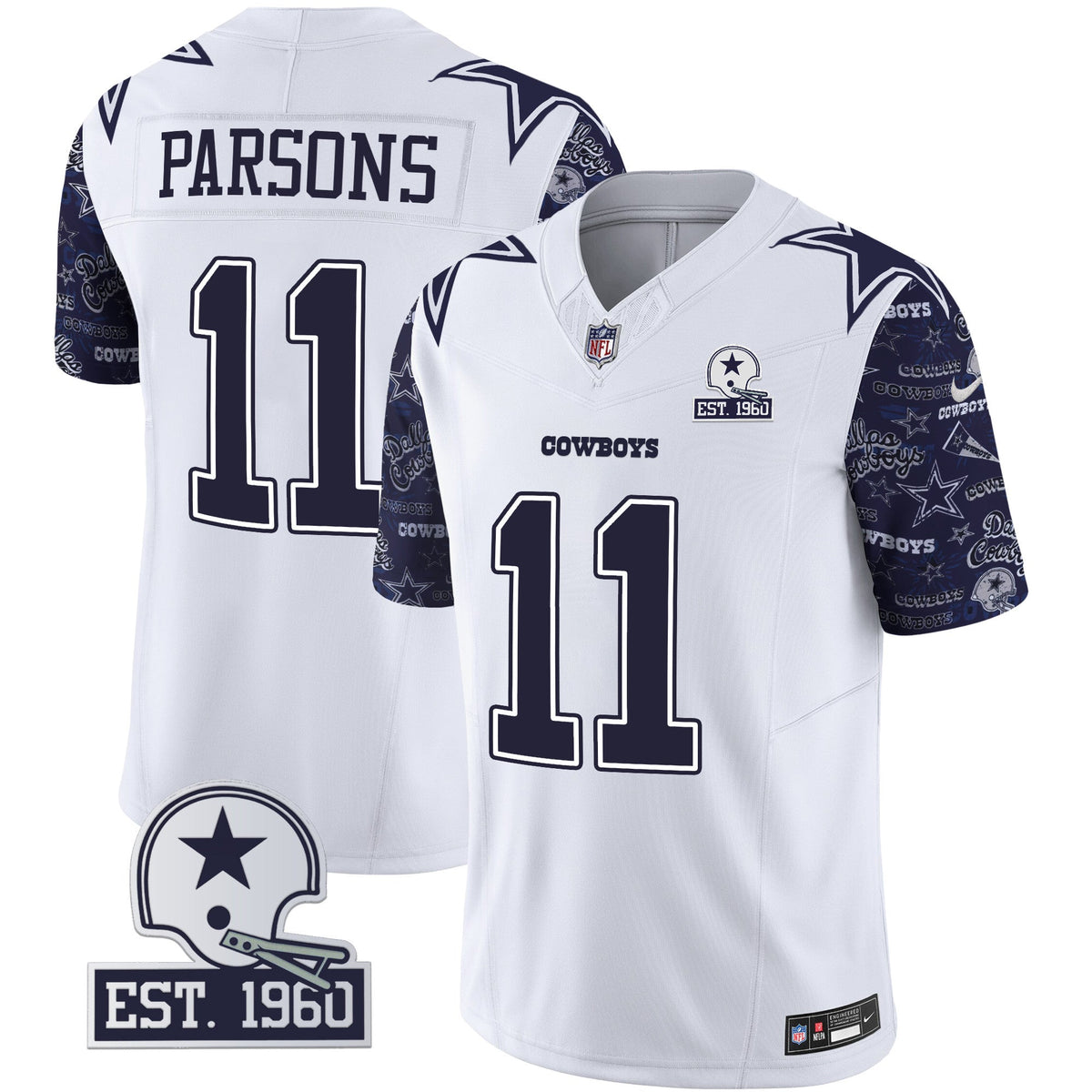 Men's Cowboys Pattern Style Vapor Limited Jersey - All Stitched