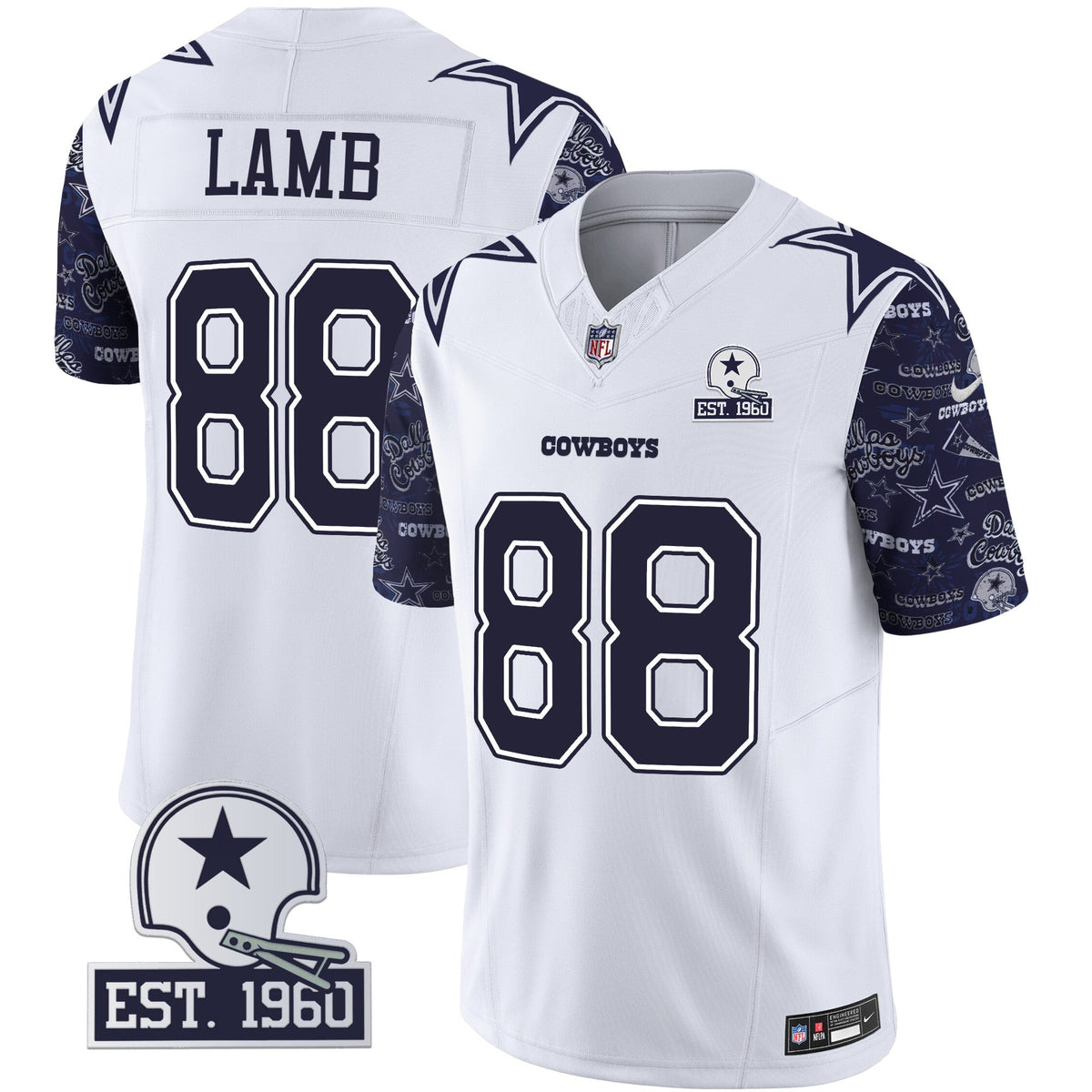 Men's Cowboys Pattern Style Vapor Limited Jersey - All Stitched