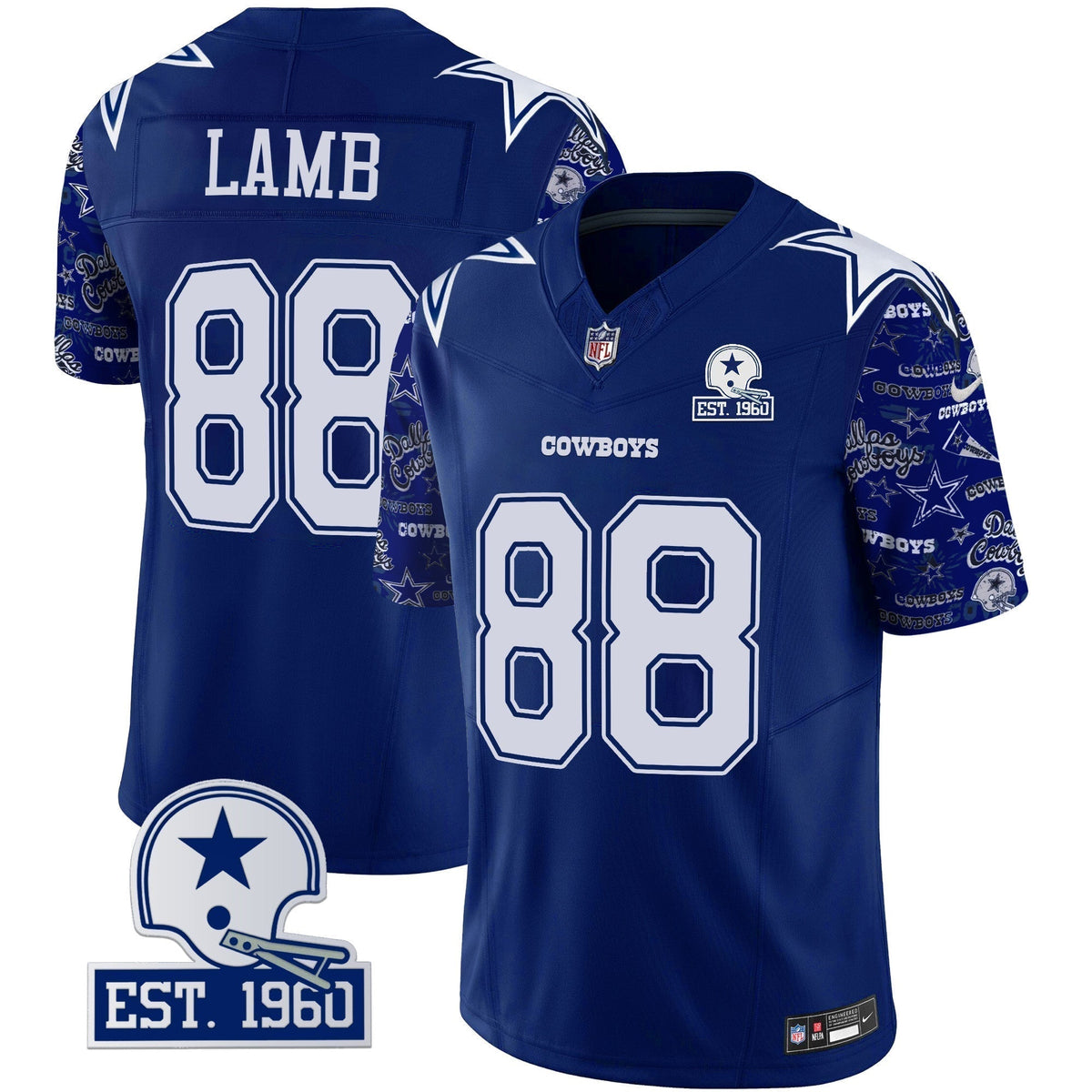 Men's Cowboys Pattern Style Vapor Limited Jersey - All Stitched
