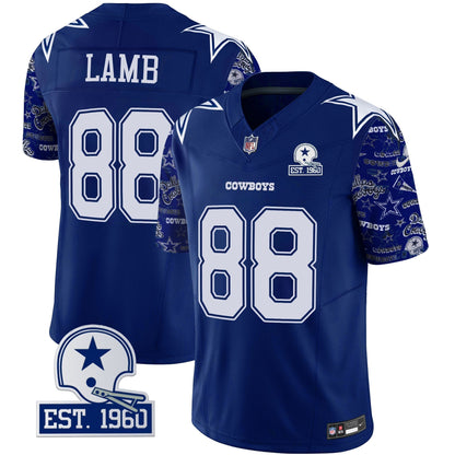 Men's Cowboys Pattern Style Vapor Limited Jersey - All Stitched