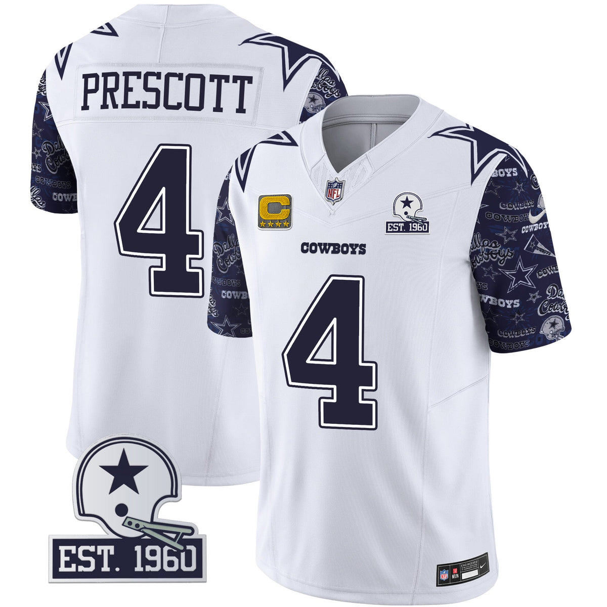 Men's Cowboys Pattern Style Vapor Limited Jersey - All Stitched