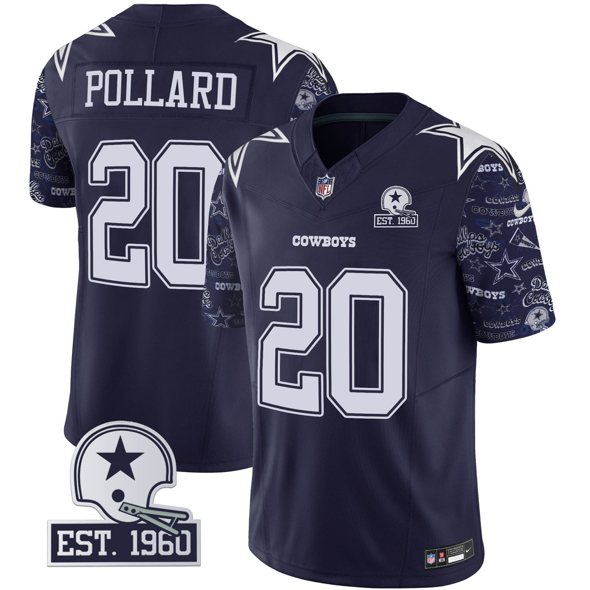 Men's Cowboys Pattern Style Vapor Limited Jersey - All Stitched