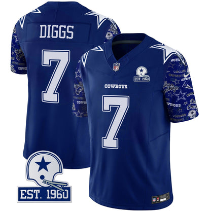 Men's Cowboys Pattern Style Vapor Limited Jersey - All Stitched