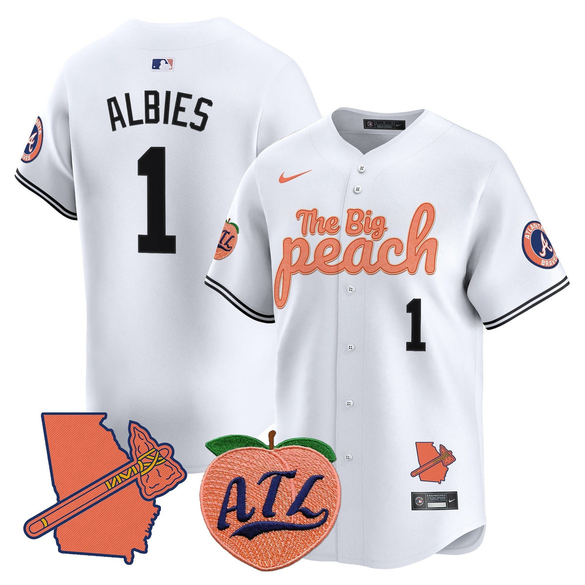  Atlanta Braves The Big Peach Vapor Premier Limited Jersey - All Stitched