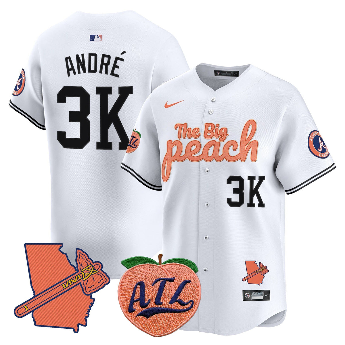  Atlanta Braves The Big Peach Vapor Premier Limited Jersey - All Stitched