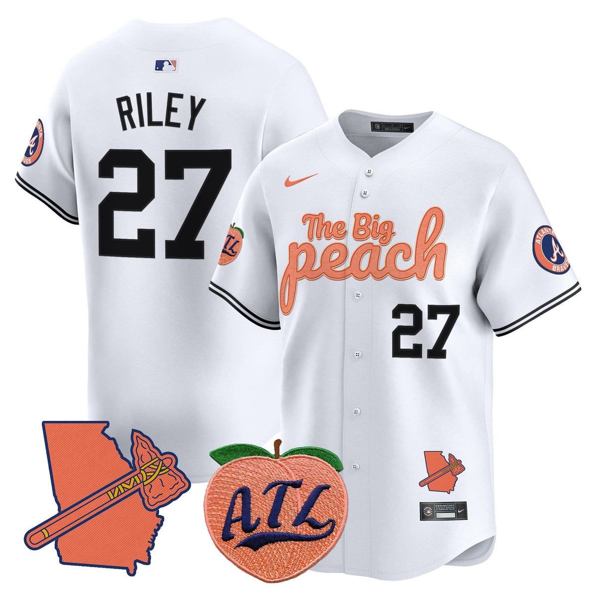  Atlanta Braves The Big Peach Vapor Premier Limited Jersey - All Stitched