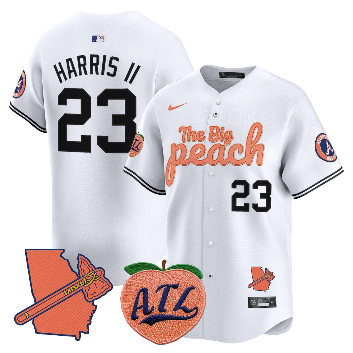  Atlanta Braves The Big Peach Vapor Premier Limited Jersey - All Stitched