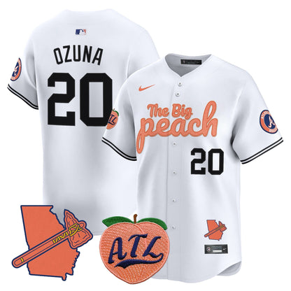  Atlanta Braves The Big Peach Vapor Premier Limited Jersey - All Stitched