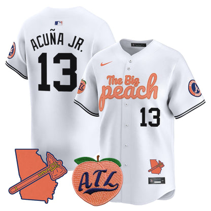  Atlanta Braves The Big Peach Vapor Premier Limited Jersey - All Stitched