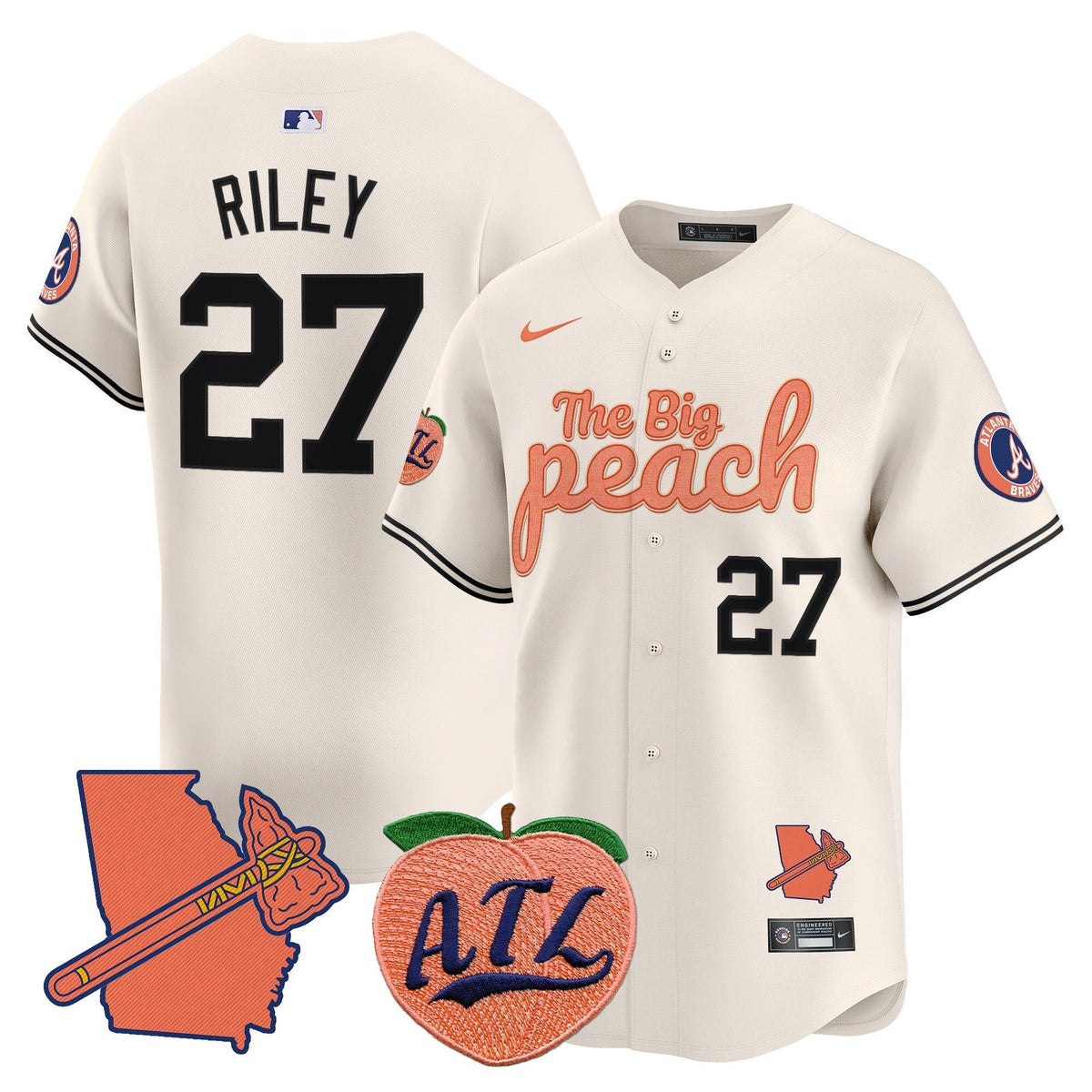  Atlanta Braves The Big Peach Vapor Premier Limited Jersey - All Stitched
