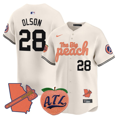  Atlanta Braves The Big Peach Vapor Premier Limited Jersey - All Stitched