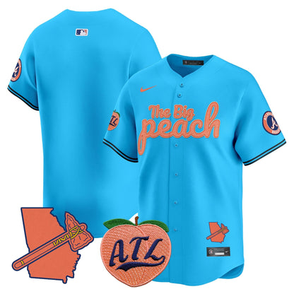  Atlanta Braves The Big Peach Vapor Premier Limited Jersey - All Stitched