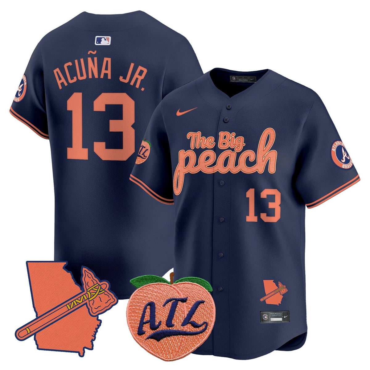  Atlanta Braves The Big Peach Vapor Premier Limited Jersey - All Stitched