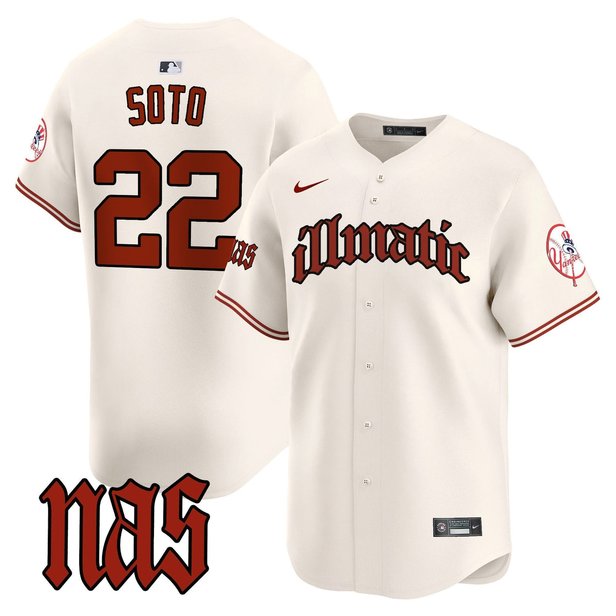 Men's New York Yankees Nas Illmatic Vapor Premier Limited Jersey - All Stitched