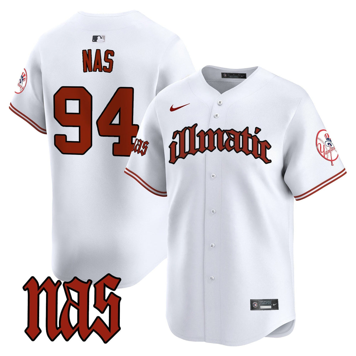 Men's New York Yankees Nas Illmatic Vapor Premier Limited Jersey - All Stitched