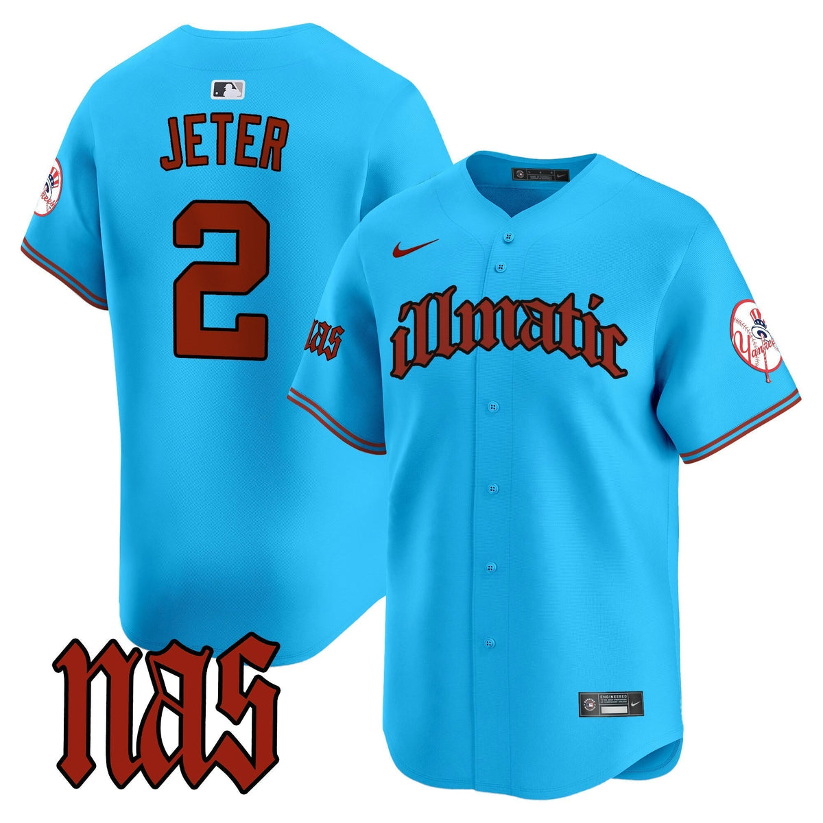 Men's New York Yankees Nas Illmatic Vapor Premier Limited Jersey - All Stitched