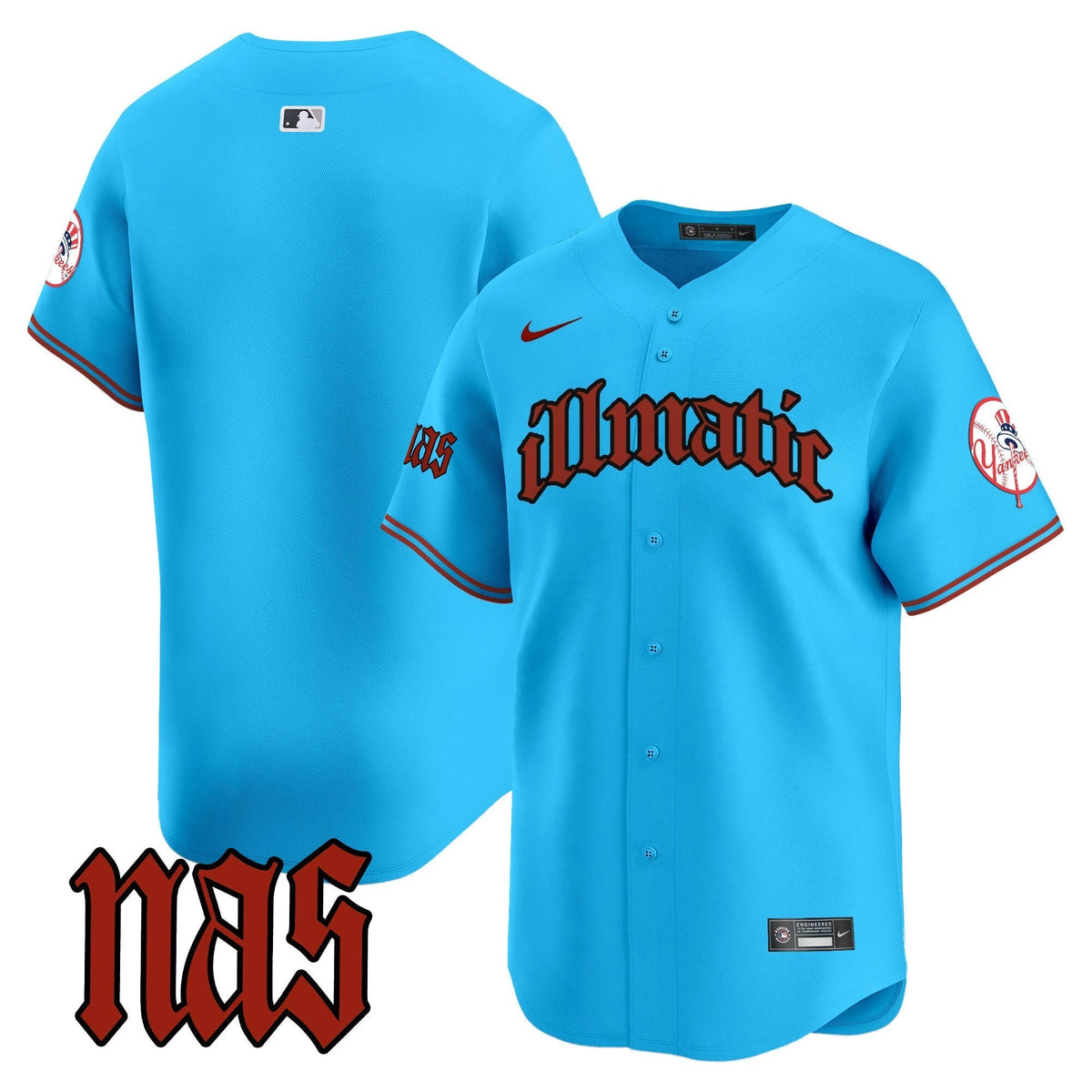 Men's New York Yankees Nas Illmatic Vapor Premier Limited Jersey - All Stitched