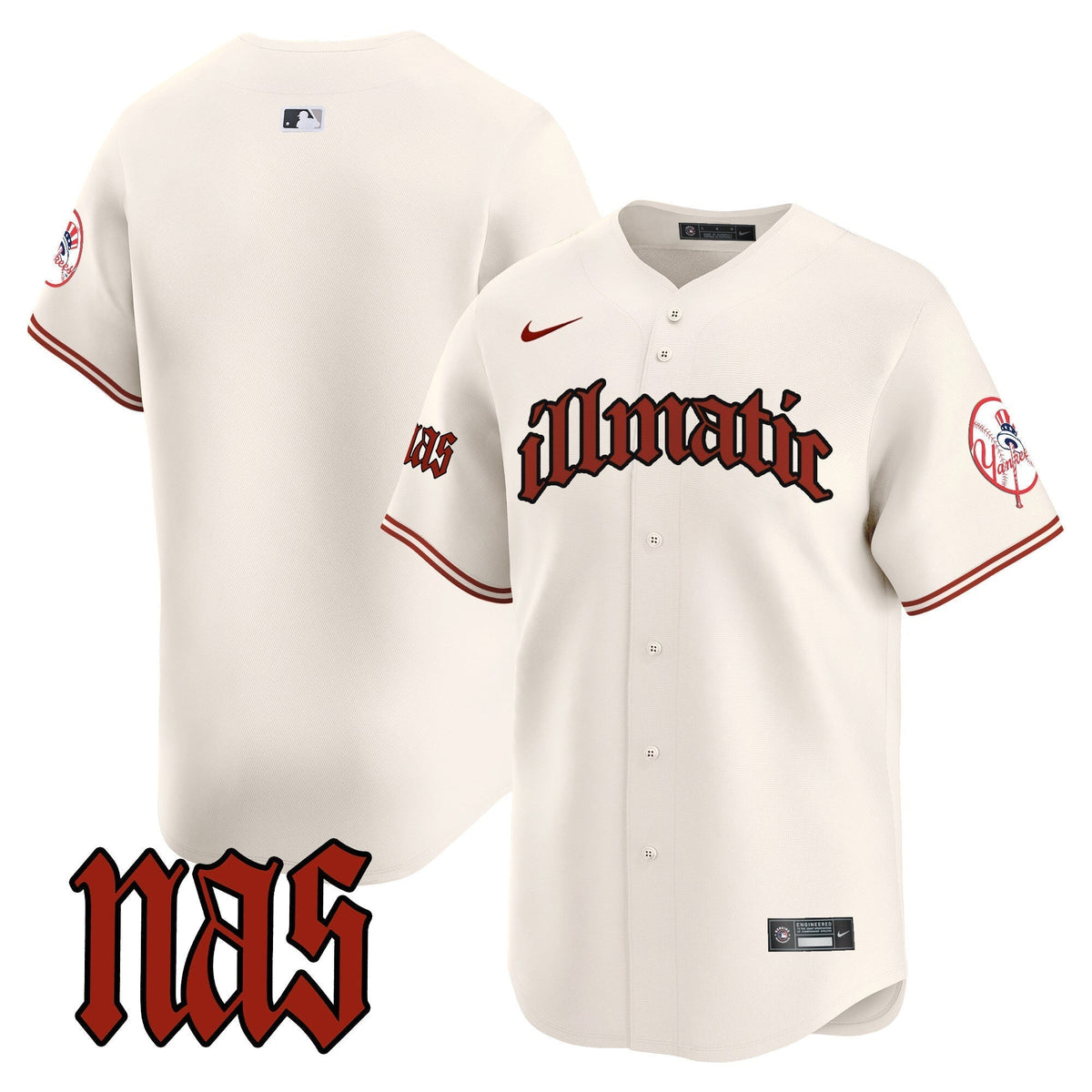 Men's New York Yankees Nas Illmatic Vapor Premier Limited Jersey - All Stitched