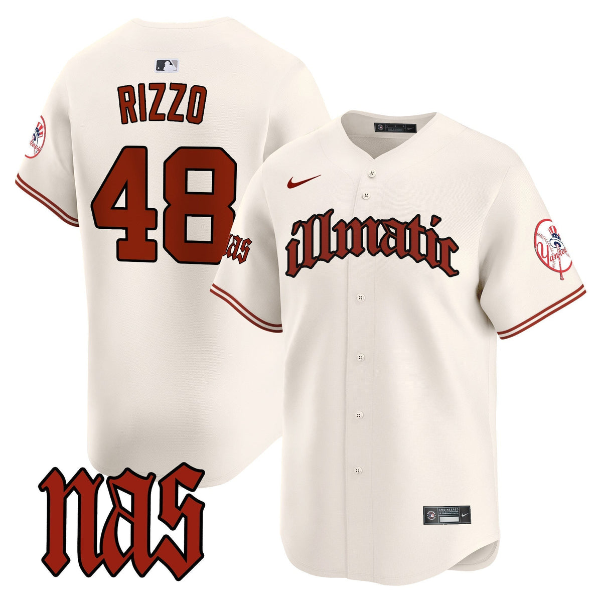 Men's New York Yankees Nas Illmatic Vapor Premier Limited Jersey - All Stitched