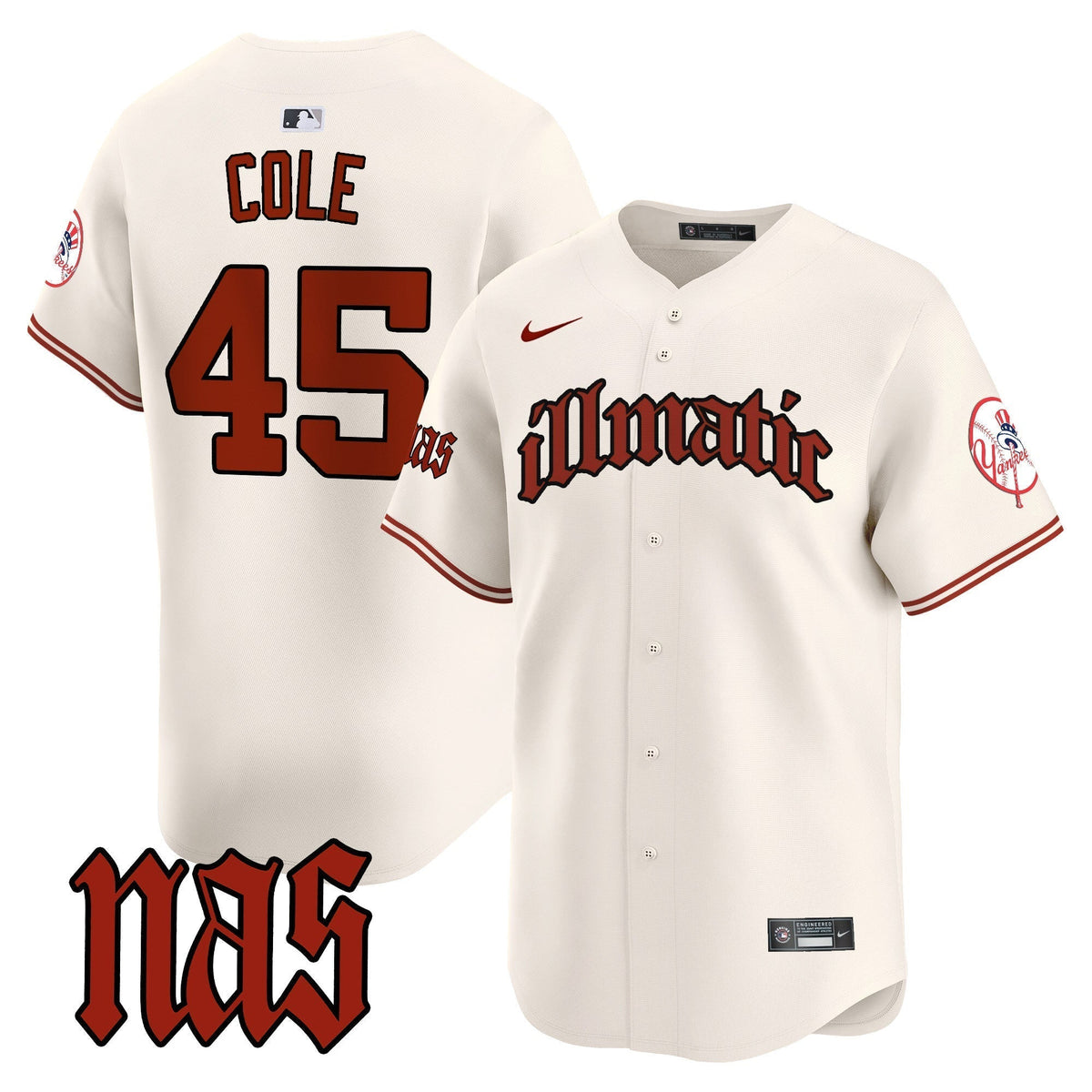 Men's New York Yankees Nas Illmatic Vapor Premier Limited Jersey - All Stitched