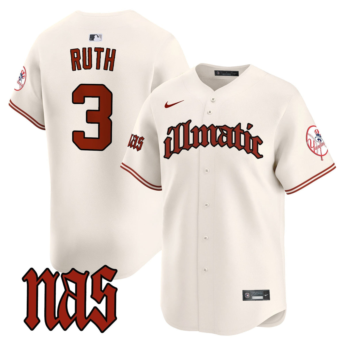 Men's New York Yankees Nas Illmatic Vapor Premier Limited Jersey - All Stitched