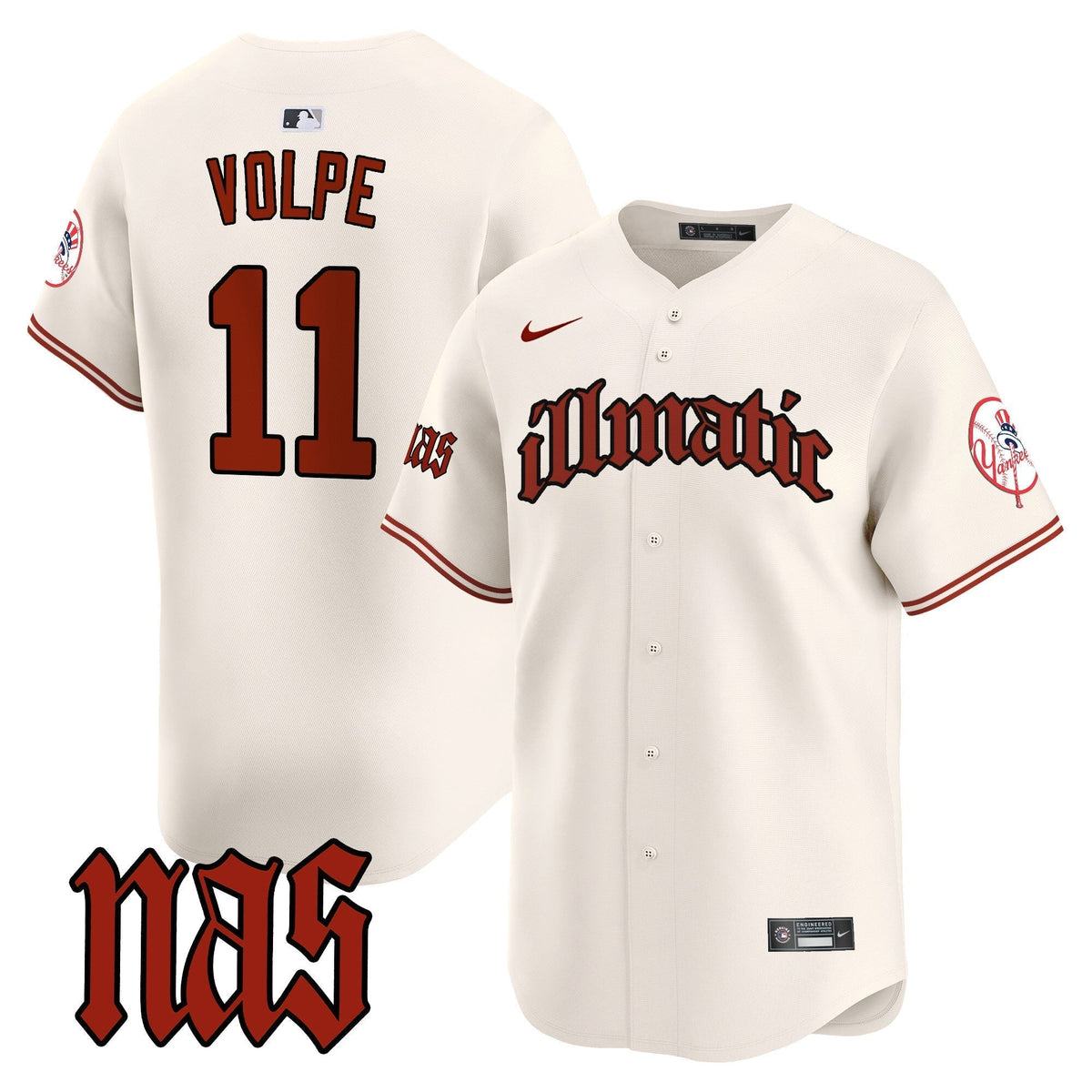 Men's New York Yankees Nas Illmatic Vapor Premier Limited Jersey - All Stitched